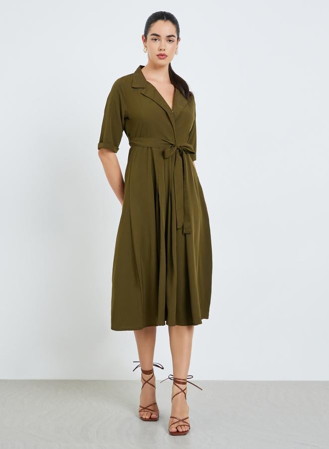 ستايلي فستان بليزر ميدي سادة - Image 3